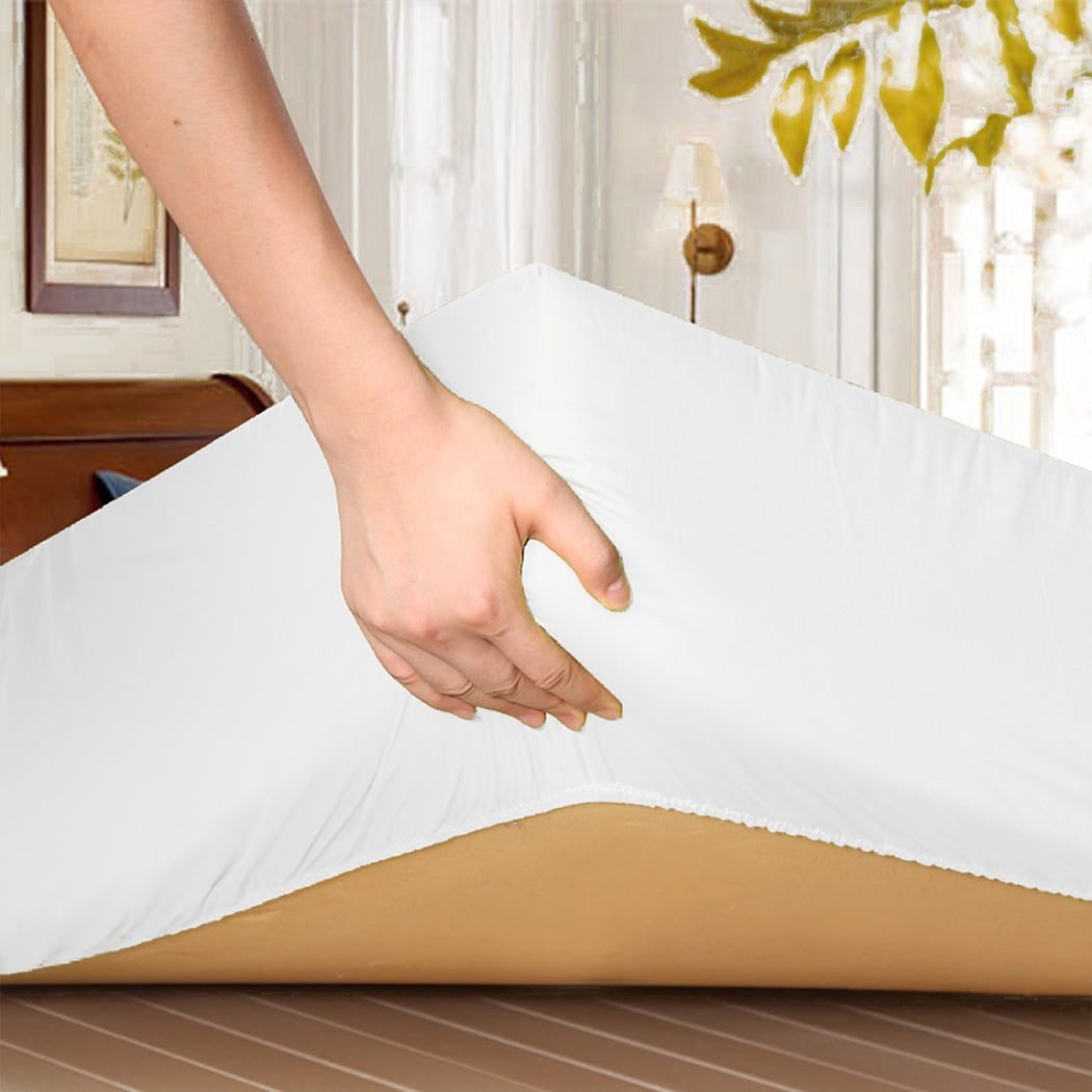 DOUBLE 140gsm Mattress Protector Pillowtop - White