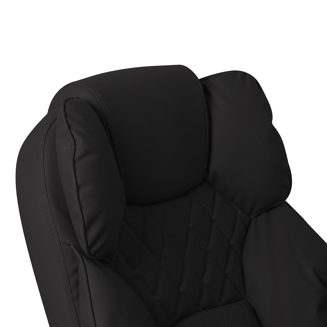 Levede Gaming Chair Office Computer Black Footrest