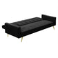 Mari 3-Seater Sofa Bed Convertible Velvet Lounge Recliner Couch Sleeper - Black