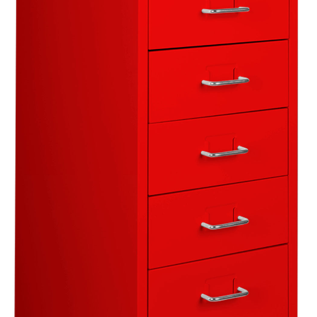 Levede 5 Drawer Office Cabinet Drawers Red