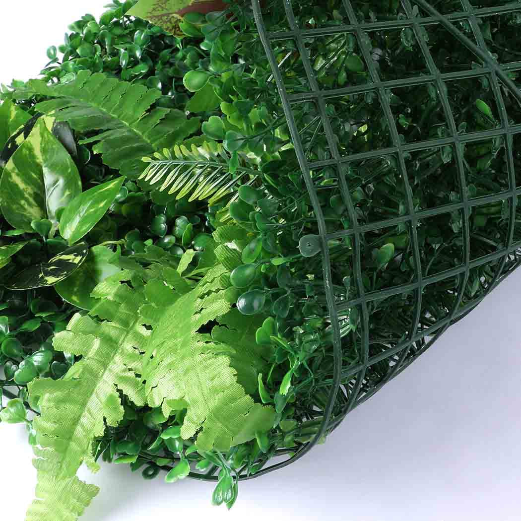 Set of 2 Artificial Hedge Grass Plant Hedge Fake Vertical Garden Green Wall Ivy Mat Fence