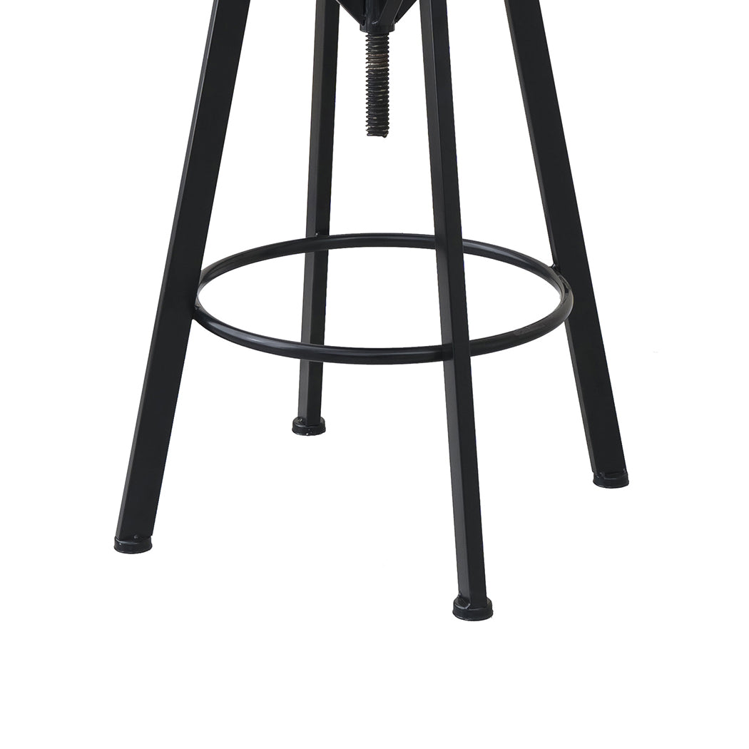 110cm Helsinki Industrial Adjustable Swivel Bar Stools with Back Wood Counter Chairs - Brown