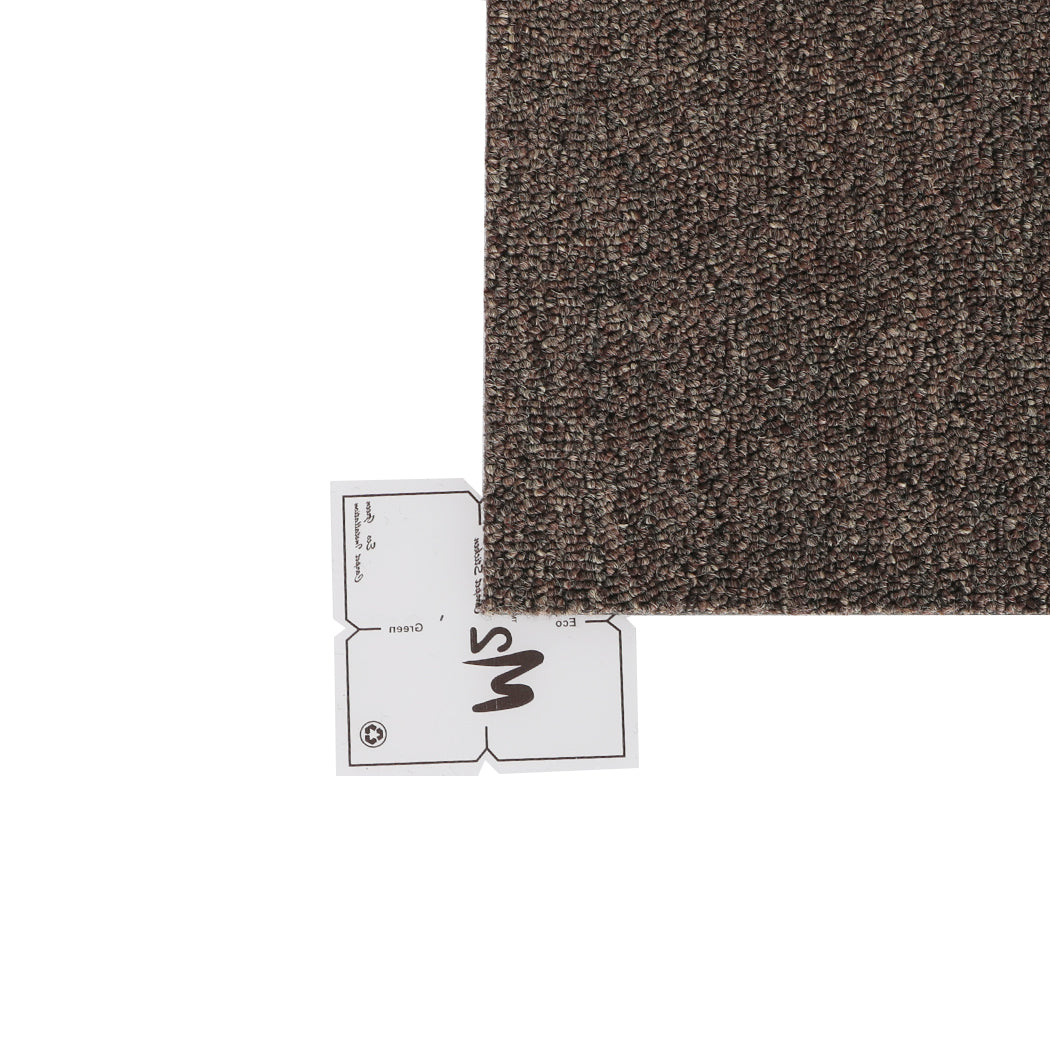 Roxine Set of 20 50x50 Carpet Tiles Box Heavy Commercial Retail Office Premium Flooring - Chocolate