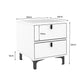 Lethbridge Wooden Steel Frame Bedside Tables Side Table Bedroom Nightstand Storage Cabinet with 2 Drawers - White