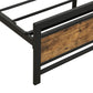 Royal Metal Bed Frame Base Platform Wooden Headboard - Black Double