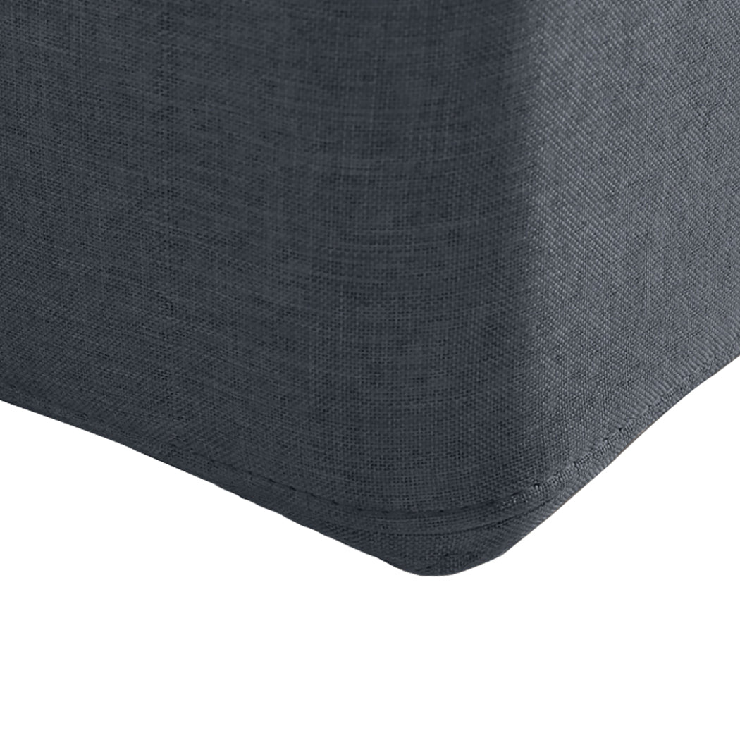 Syke Gas Lift Bed Frame Fabric Base with Storage - Dark Grey Queen