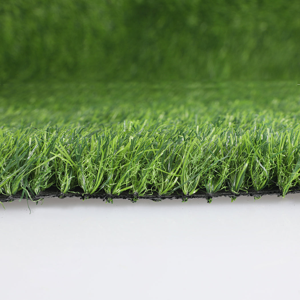 10sqm Artificial Grass 35mm Fake Lawn Flooring Outdoor Synthetic Turf Plant - Tri-Colour Green