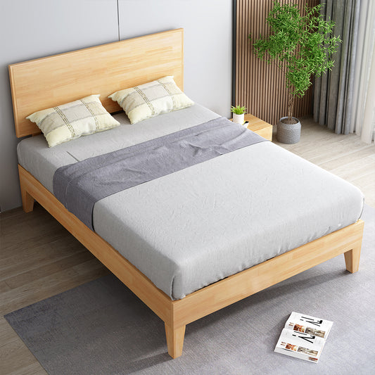 Naomi Rubberwood Bed Frame - Natural Queen