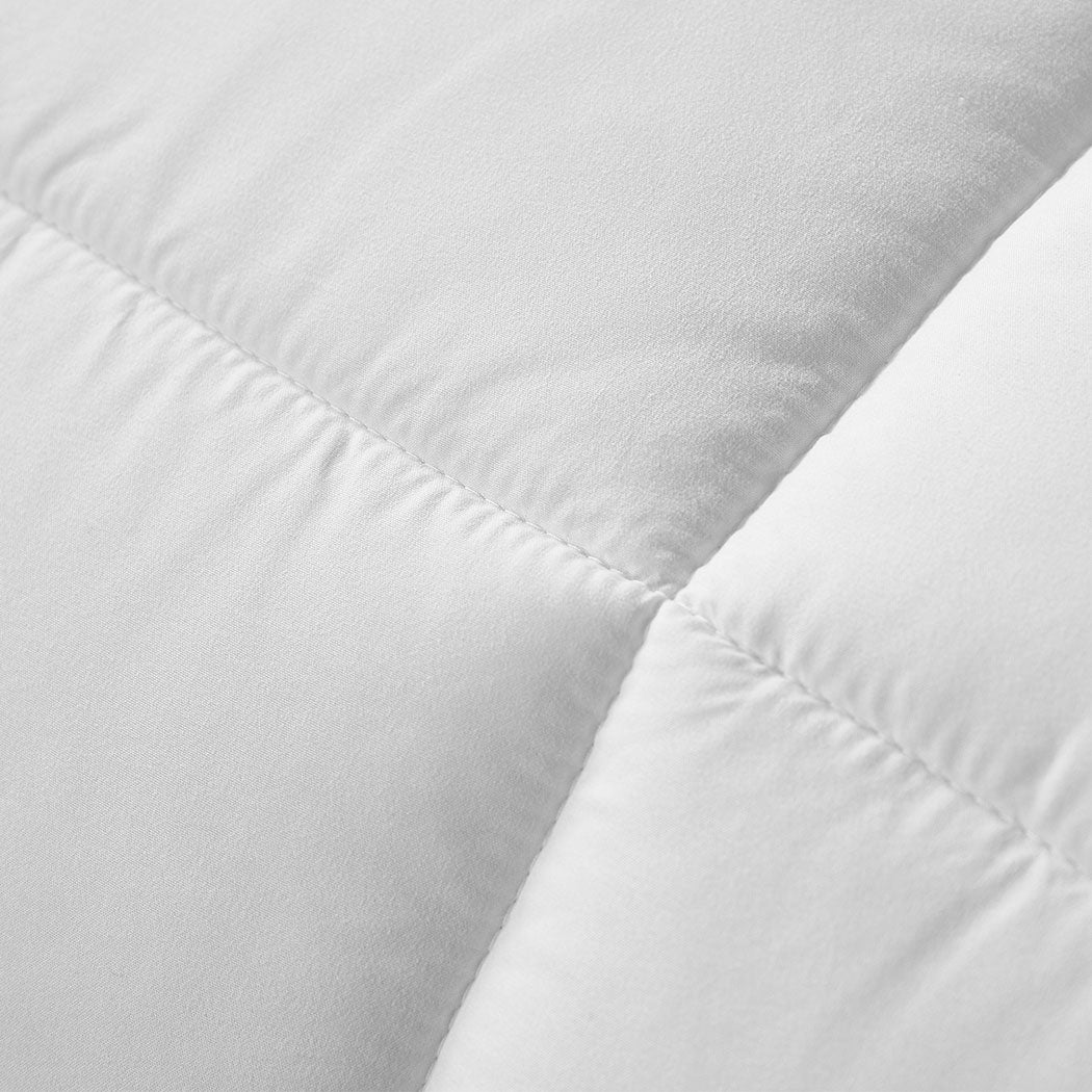 QUEEN 250GSM All Season Quilt Siliconized Fiberfill Duvet Doona Summer Winter - White