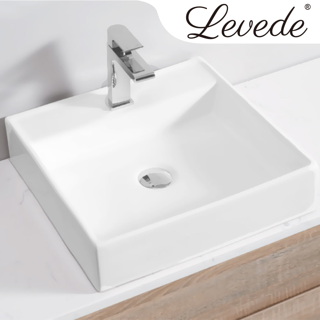 44x44cm Ceramic Basin Bathroom Wash Counter - Square