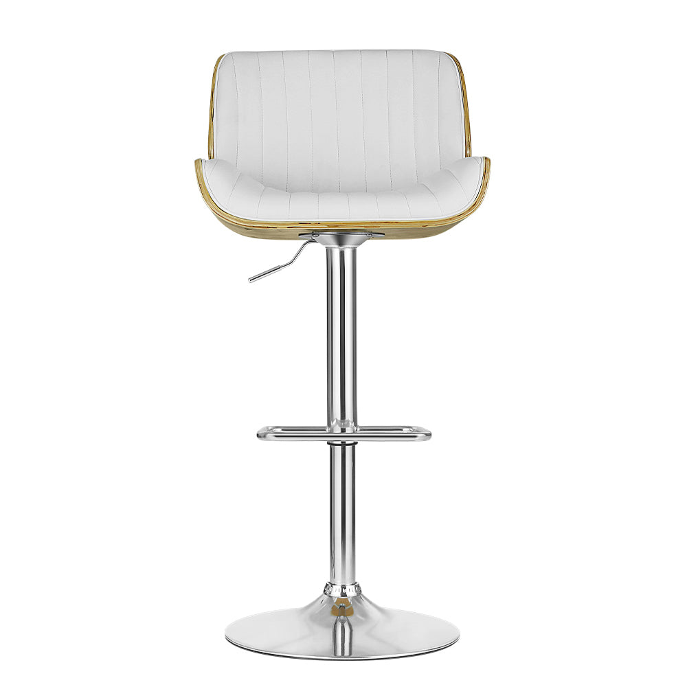 114.5cm Preston Bar Stools Kitchen Stool Chairs Metal Barstool Dining Chair Swivel - White