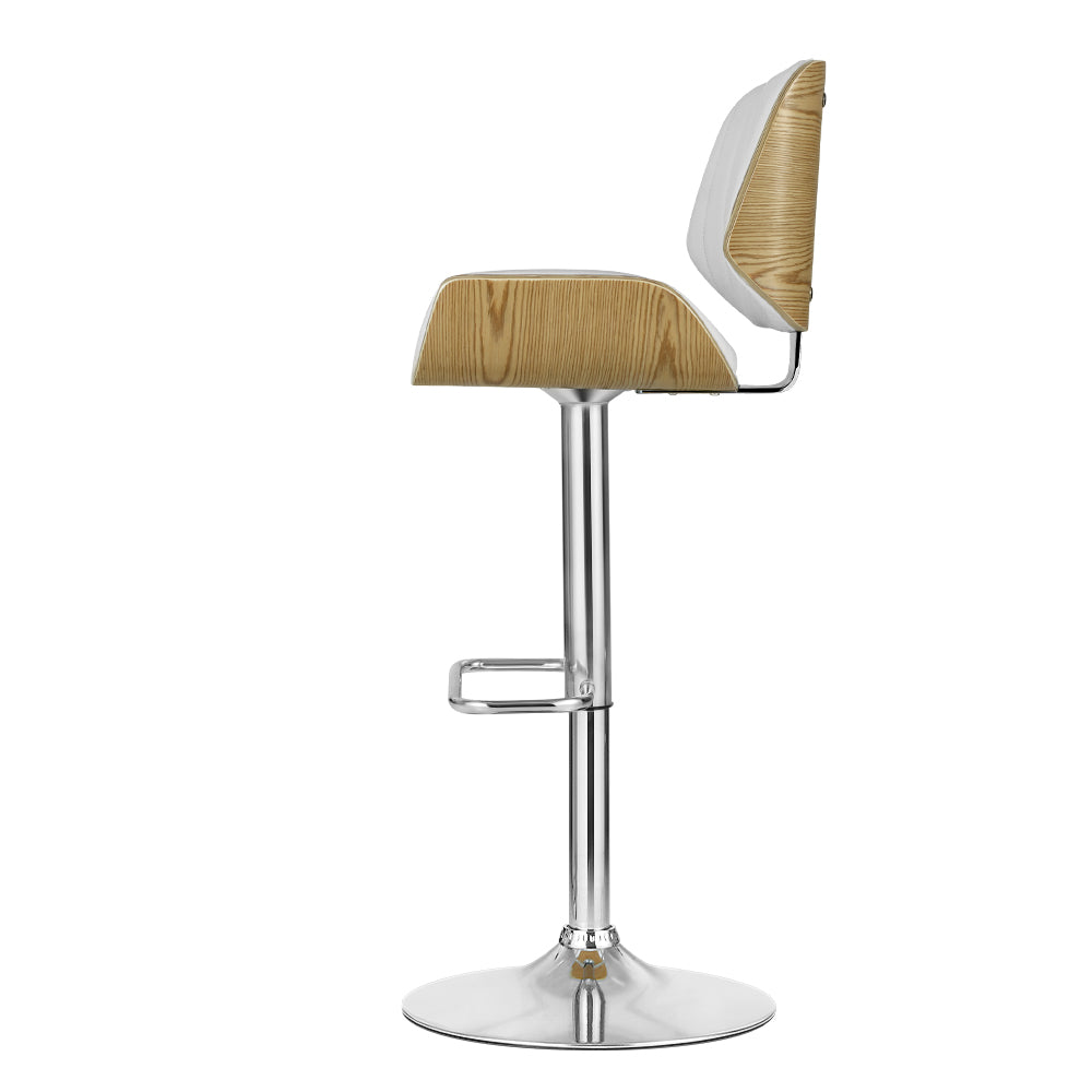 114.5cm Preston Bar Stools Kitchen Stool Chairs Metal Barstool Dining Chair Swivel - White