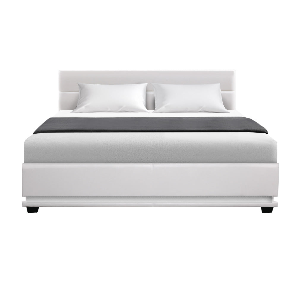 Marble 24cm Bed & Mattress Package - White Queen