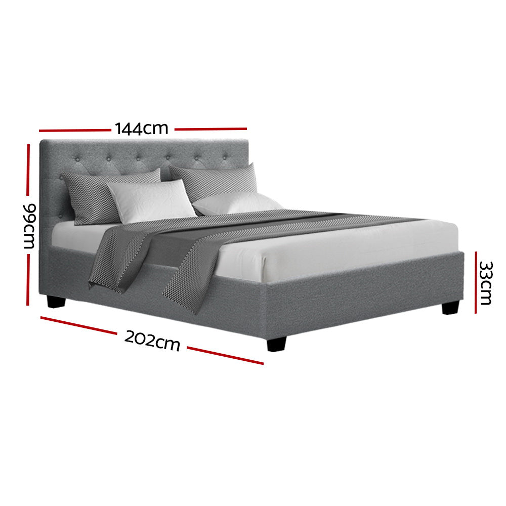 Emerald Bed & Mattress Package - Grey Double