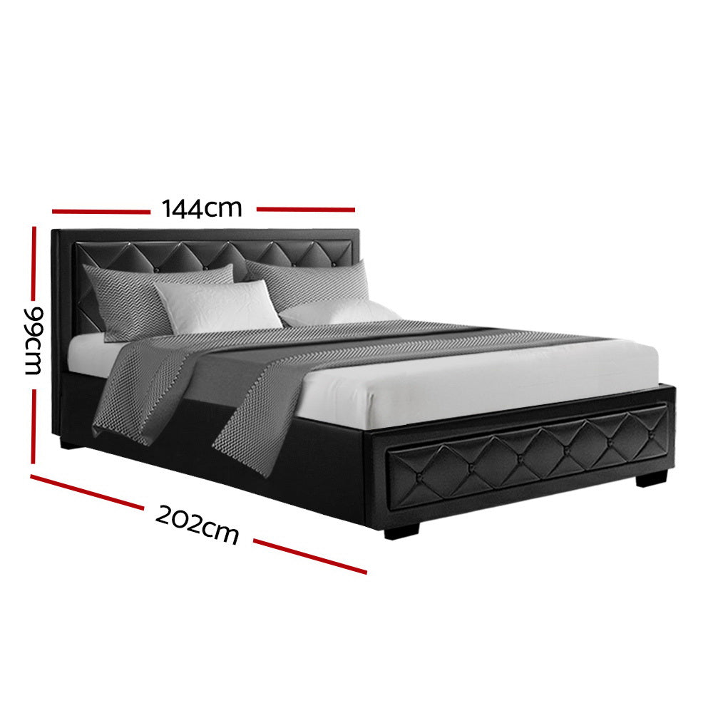 Amethyst Bed & Mattress Package - Black Double