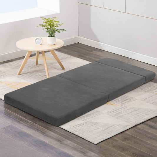 Penelope 12cm Folding Foam Portable Mattress Grey - Single