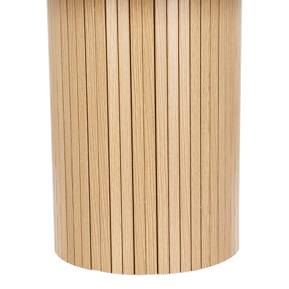 Iasonas Round Side End Table Fluted Base - Wood