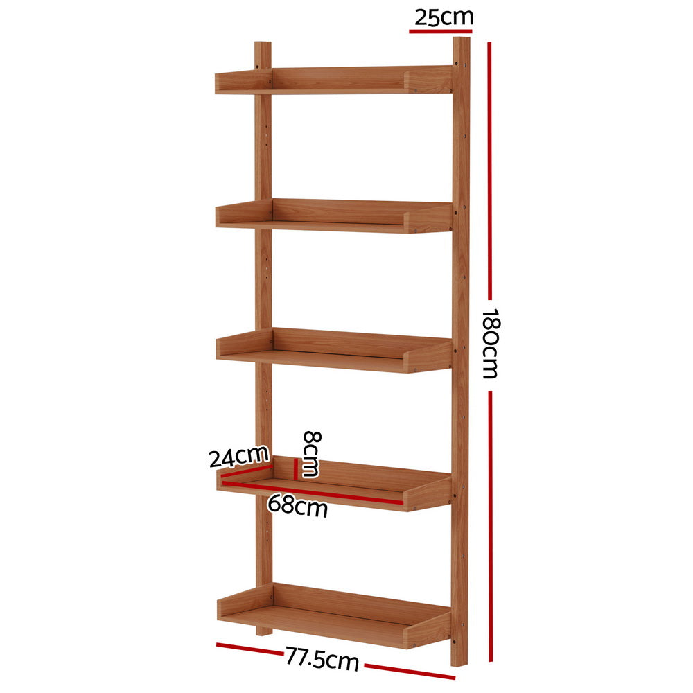 Artiss Bookshelf Floating Shelf Capiz Oak