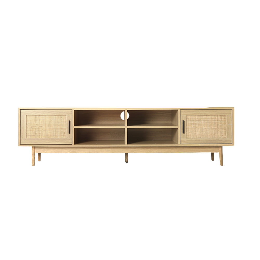 Solid Wood TV Unit with Storage, 180cm Wide