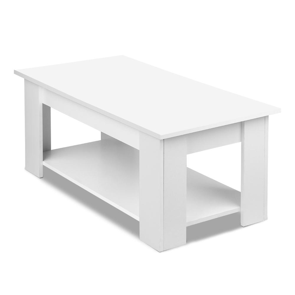 Lift Up Top Mechanical Coffee Table - White