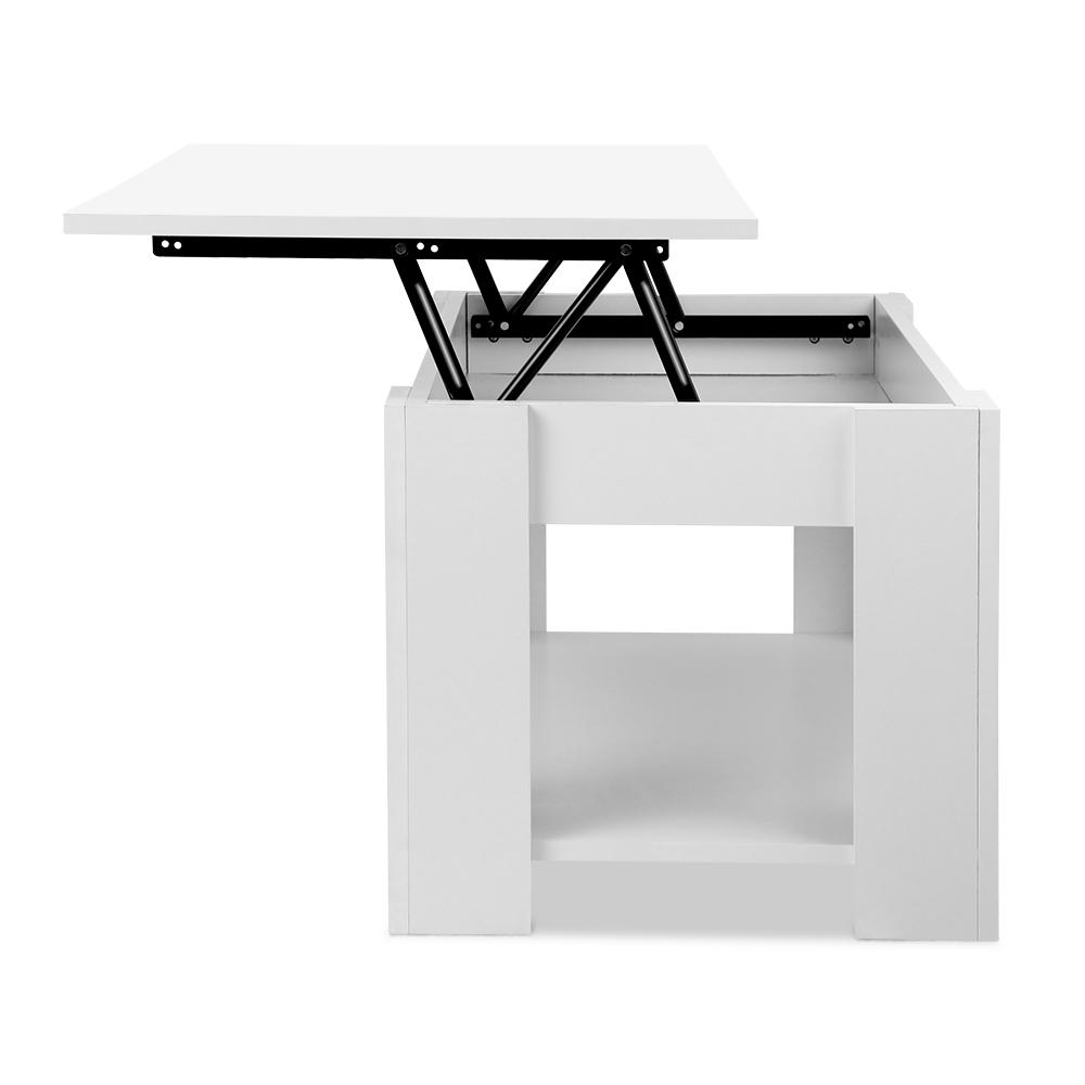 Lift Up Top Mechanical Coffee Table - White