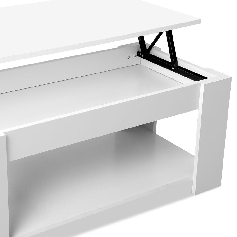 Lift Up Top Mechanical Coffee Table - White