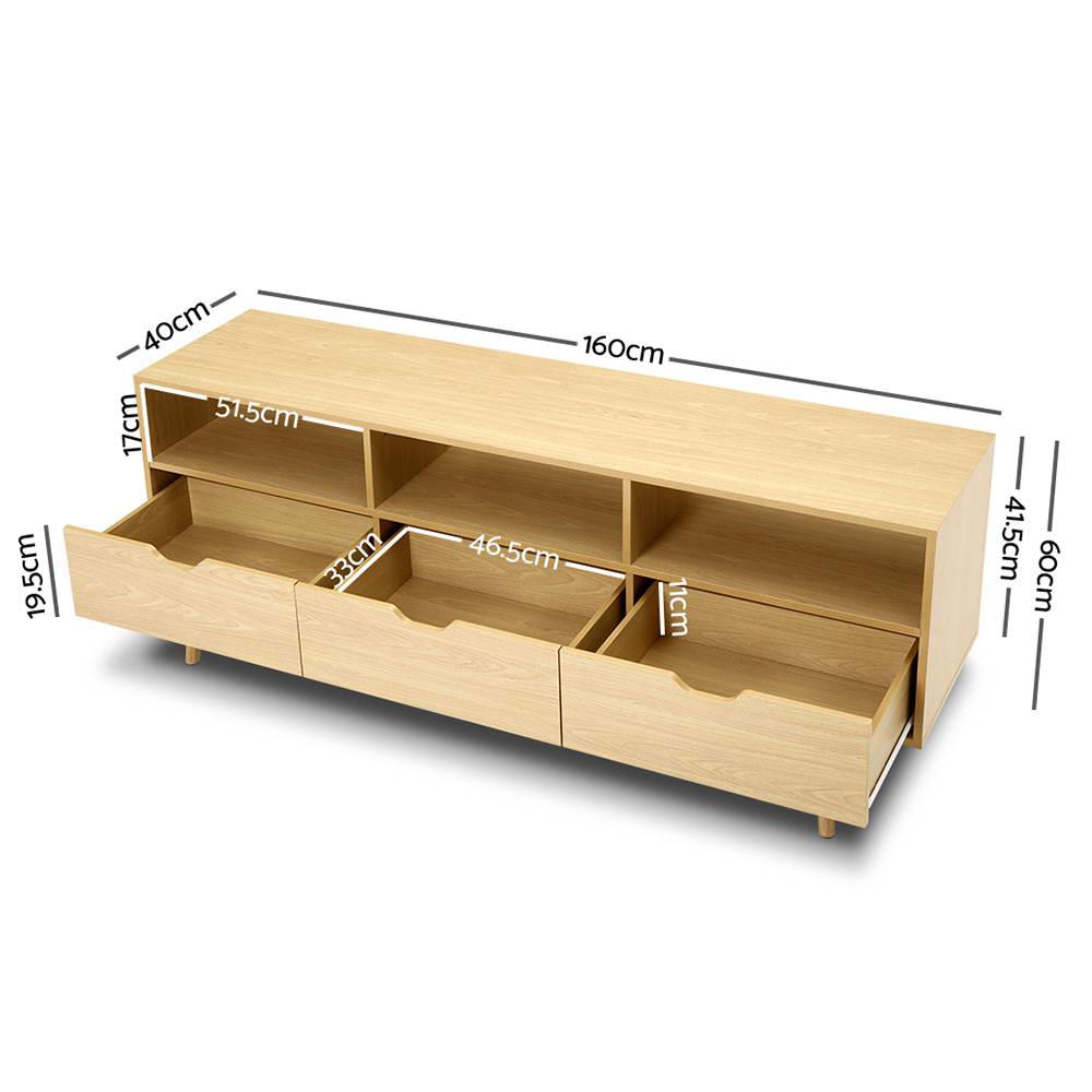 Ursa 160cm Wooden Scandinavian Entertainment Unit - Natural