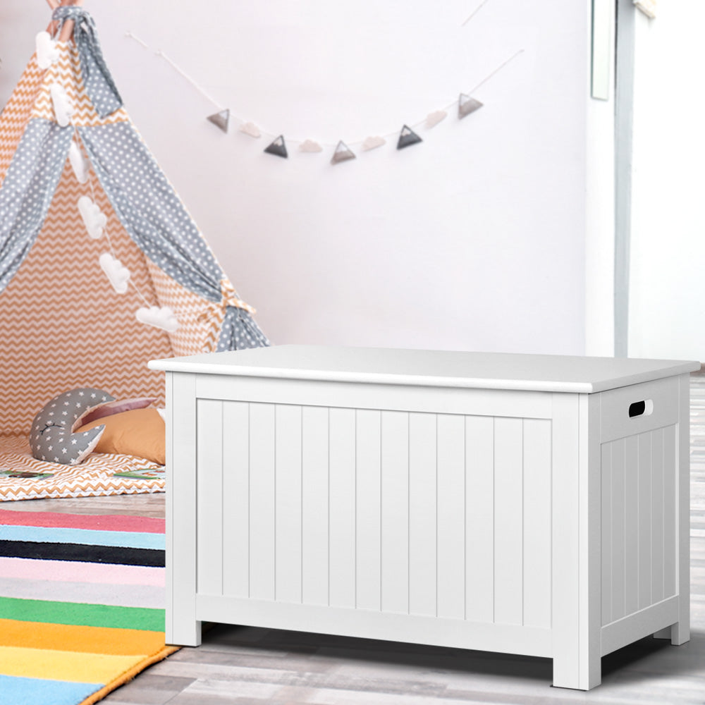 Wooden toy chest store white