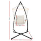 Hammock Chair with Steel Stand Armrest Outdoor Hanging - Cream