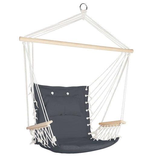 Hammock Chair Hanging with Armrest Camping Hammocks - Grey