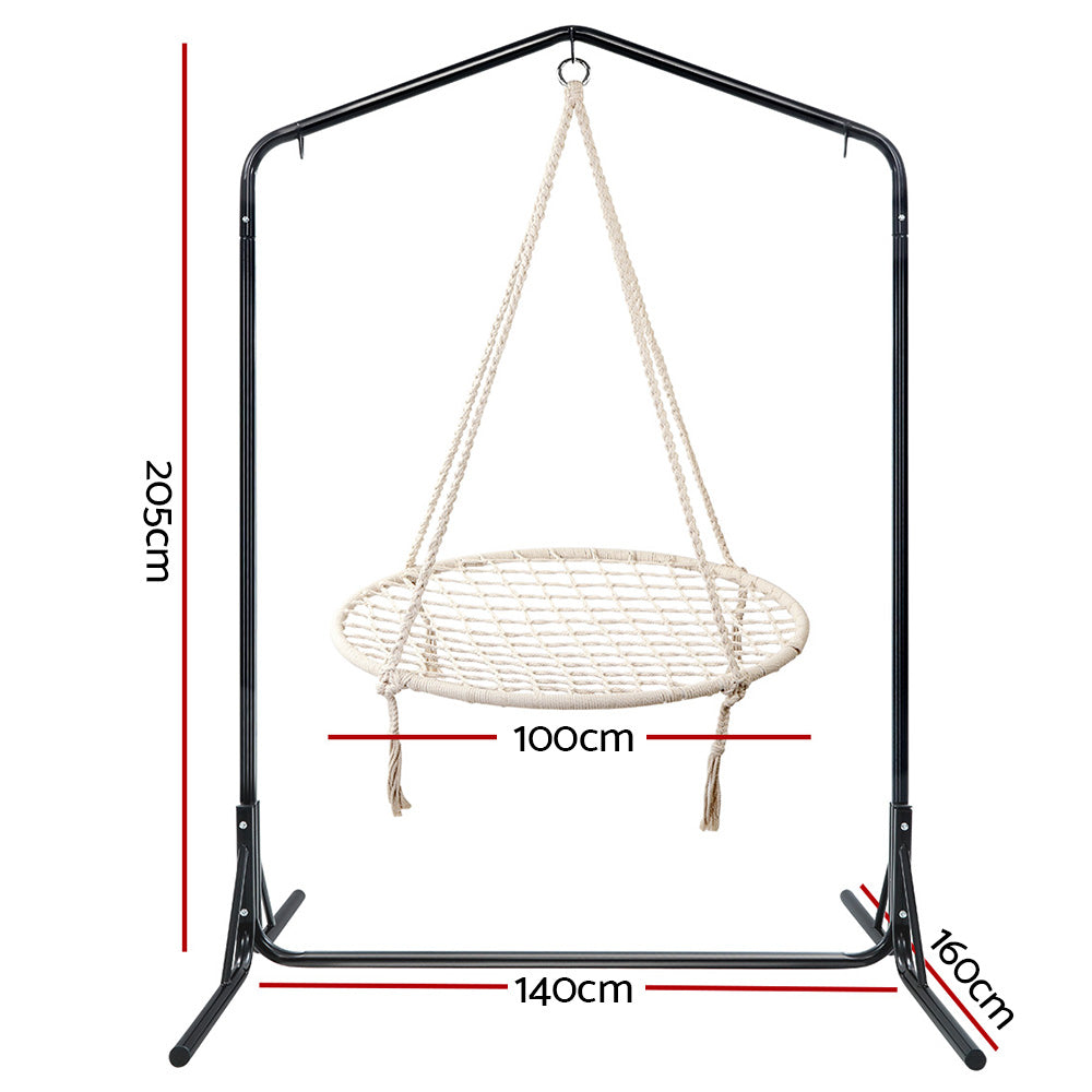 100cm Hammock Chair with Stand Nest Web Outdoor Swing