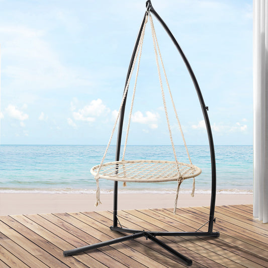 100cm Hammock Chair Nest Web Outdoor Swing with Steel Stand