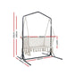 2-Seater Hammock Chair with Stand Macrame Outdoor Garden - Cream