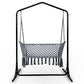 2-Seater Hammock Chair with Stand Macrame Outdoor Garden - Grey