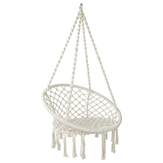 Hammock Chair Outdoor Hanging Macrame Cotton Indoor - Cream
