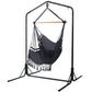 Outdoor Hammock Chair with Stand Tassel Hanging Rope Hammocks - Grey