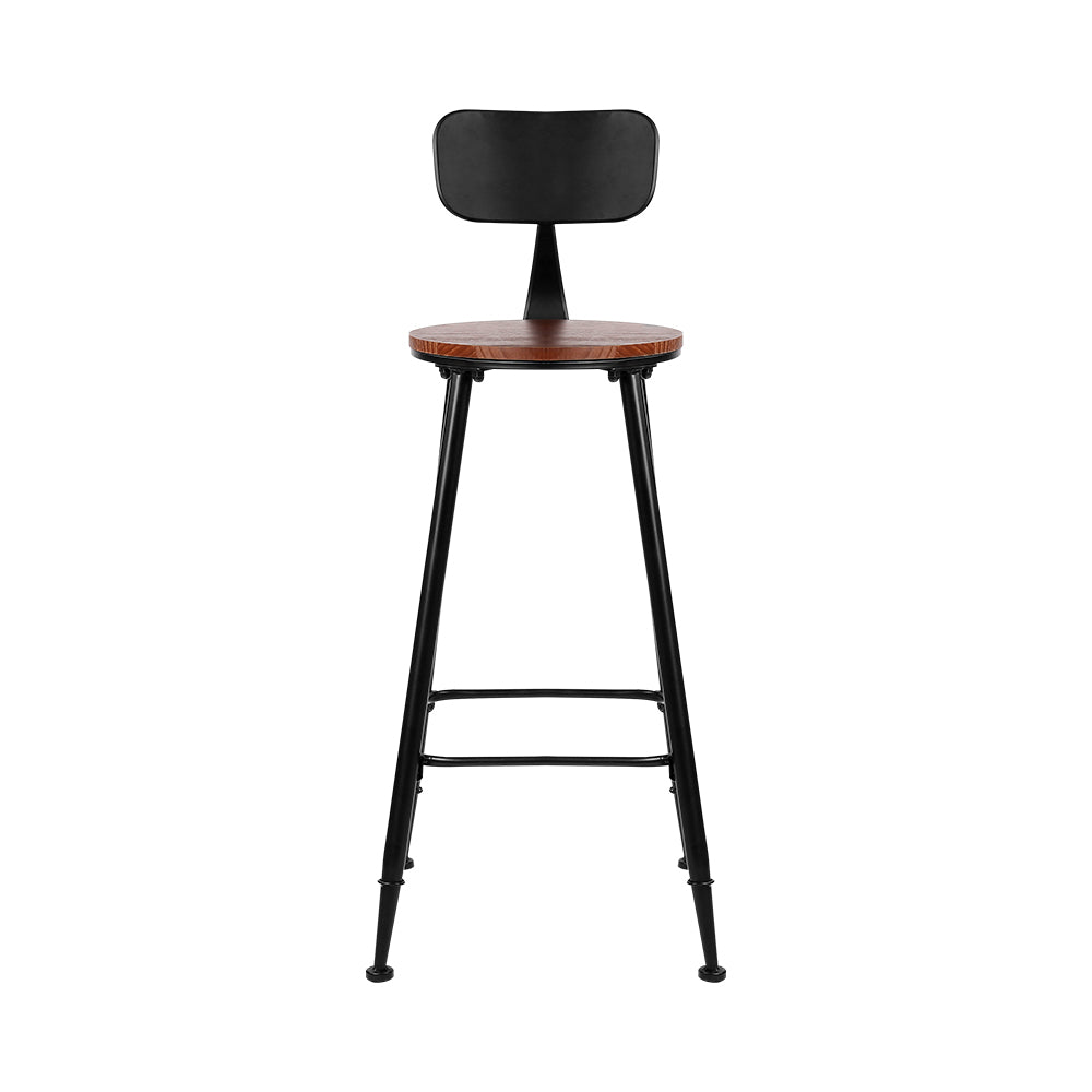 Set of 4 Assen Bar Stools Pinewood Metal - Black