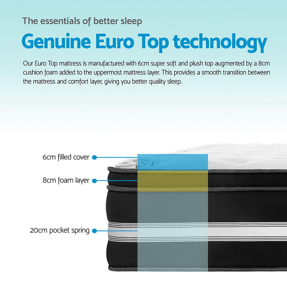 Calm 9 inch euro top memory hot sale foam mattress