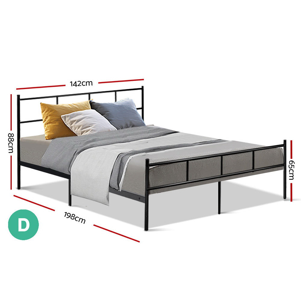 Zircon Bed & Mattress Package - Black Double