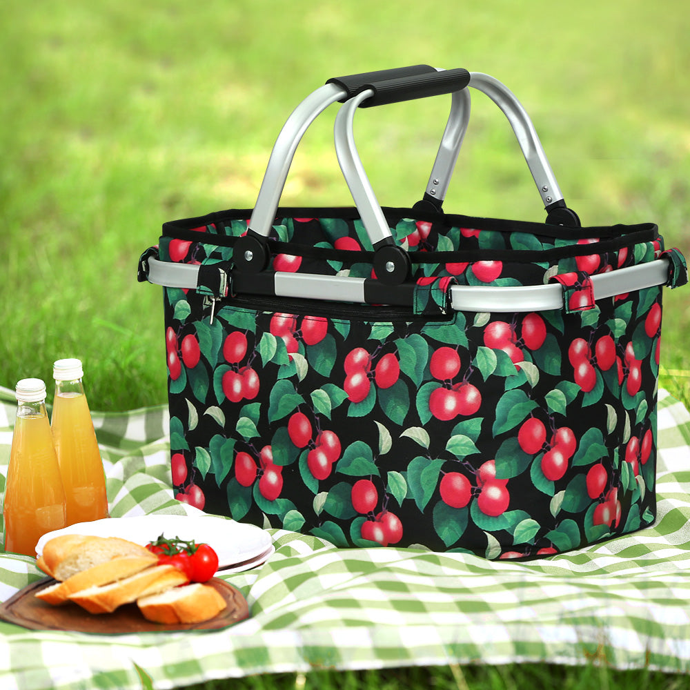 Picnic Bag Basket Folding Large Hamper Camping Hiking Insulated