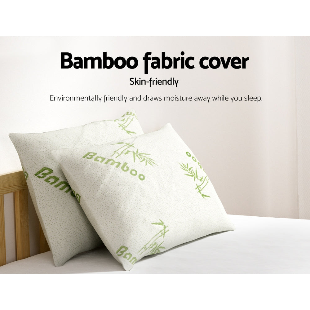 Set of 4 Bamboo Pillow Family Hotel