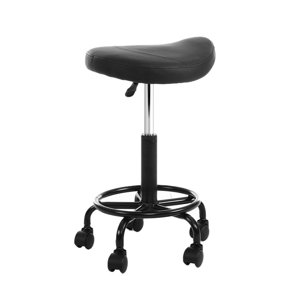 Set of 2 Salon Stool Saddle Swivel Chair