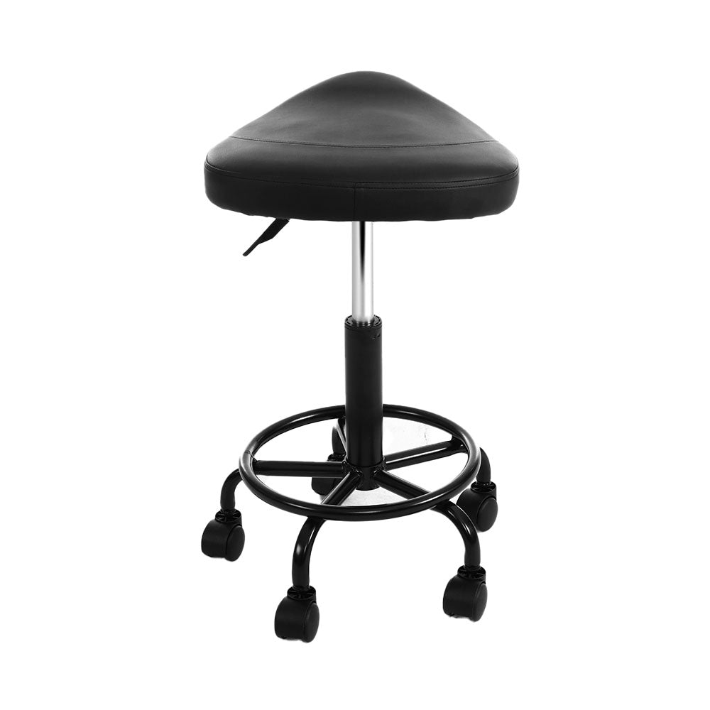 Set of 2 Salon Stool Saddle Swivel Chair