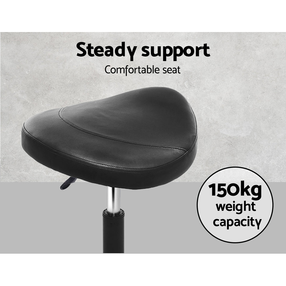 Set of 2 Salon Stool Saddle Swivel Chair