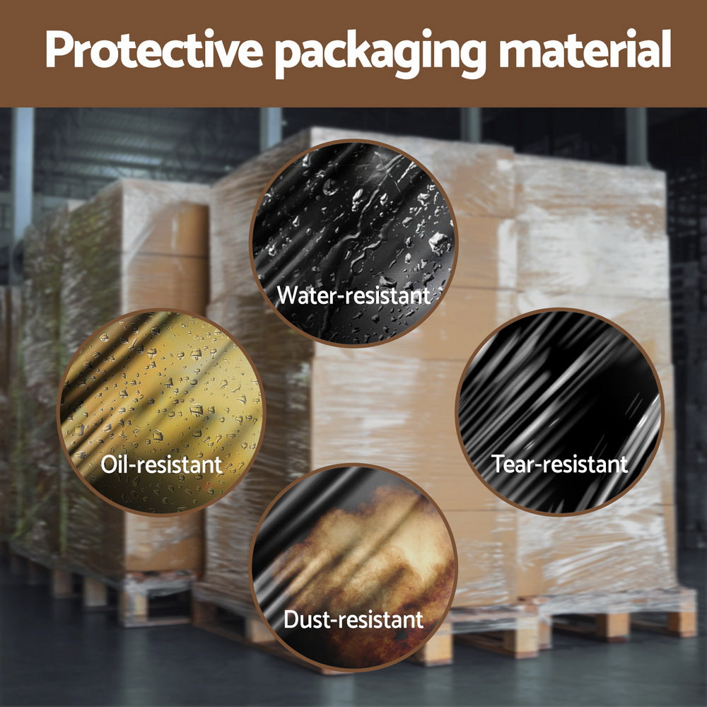 500mm x 400m Stretch Film Pallet Shrink Wrap 1 Roll Package Use Plastic - Black