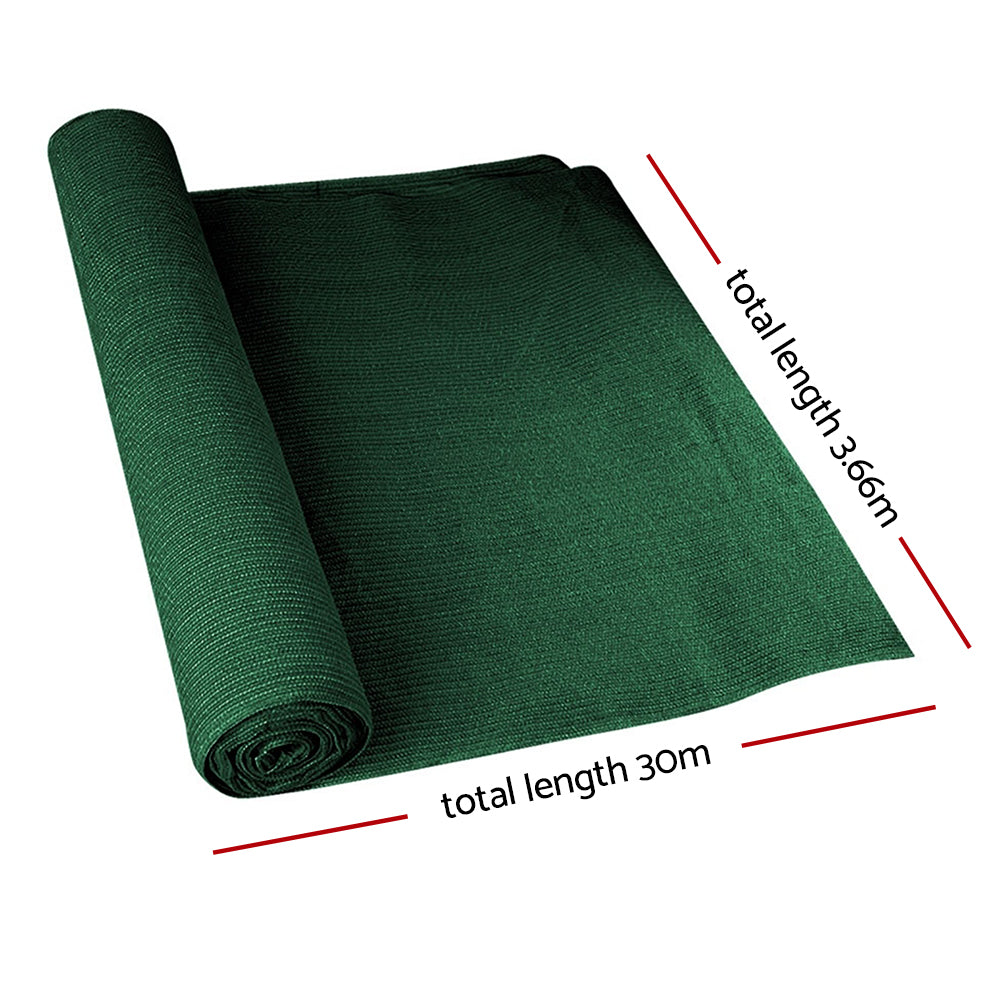 50% UV Sun Shade Cloth Shade Cloth Sail Roll Mesh Garden Outdoor 3.66x30m Green