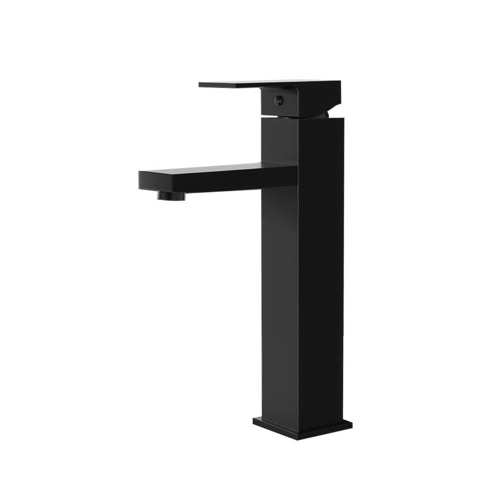 Bathroom Basin Mixer Tap Square Tall Faucet Vanity Laundry Black