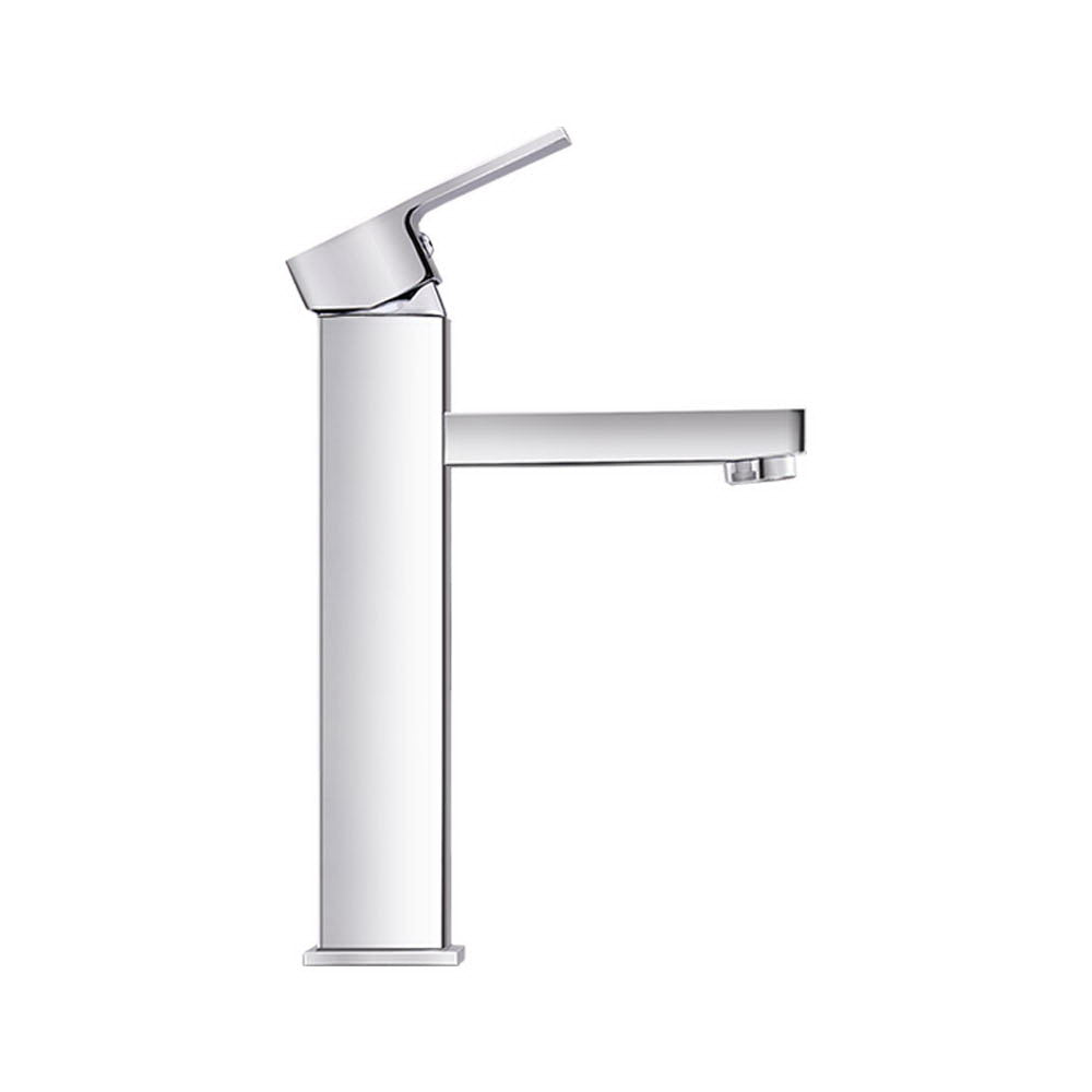 Bathroom Basin Mixer Tap Square Tall Faucet Vanity Laundry Chrome