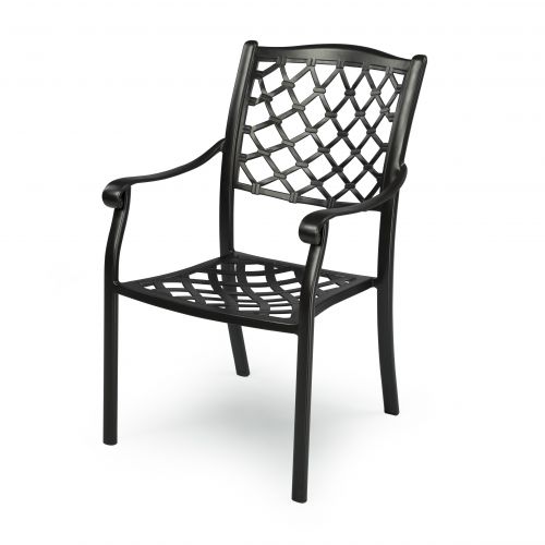 Kamila Metal Outdoor Dining Chair with Cushions - Black