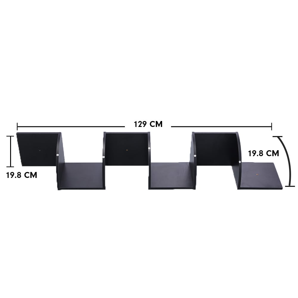 Sarantino 5 Tier Corner Wall Shelf Display Shelves DVD Book Storage Rack Floating Mounted - Black